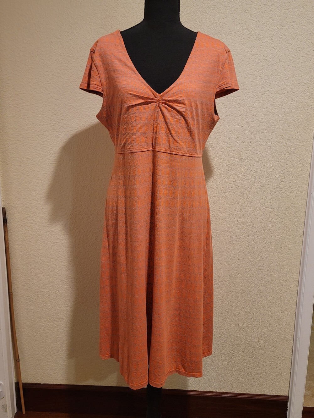 Toad&Co Orange Twist-Front V-Neck Maxi Dress